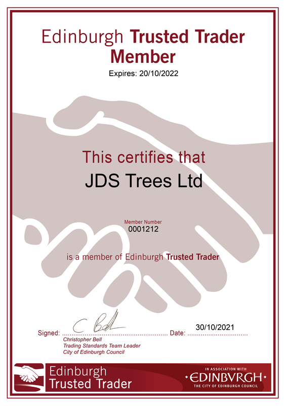 JDS Trees Ltd are an Edinburgh Trusted Trader Tree Surgeons, click here for a tree surgeon quote in the Edinburgh area