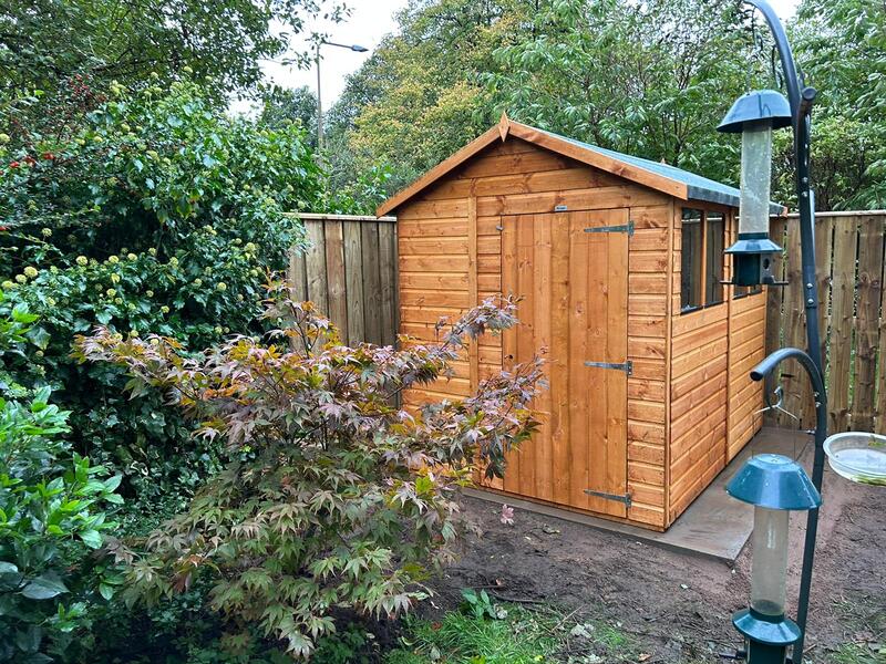 Apex roof sheds supplied and installed in Edinburgh by JDS Gardening Services, click here for an online quote