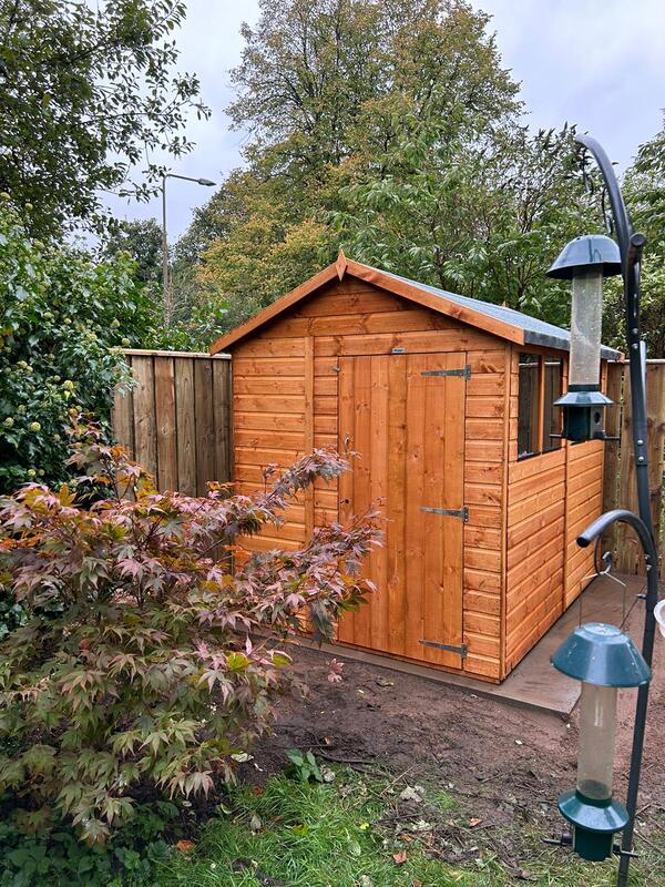 Apex sheds supplied and installed in Midlothian by JDS Gardening Services, click here for an online quote